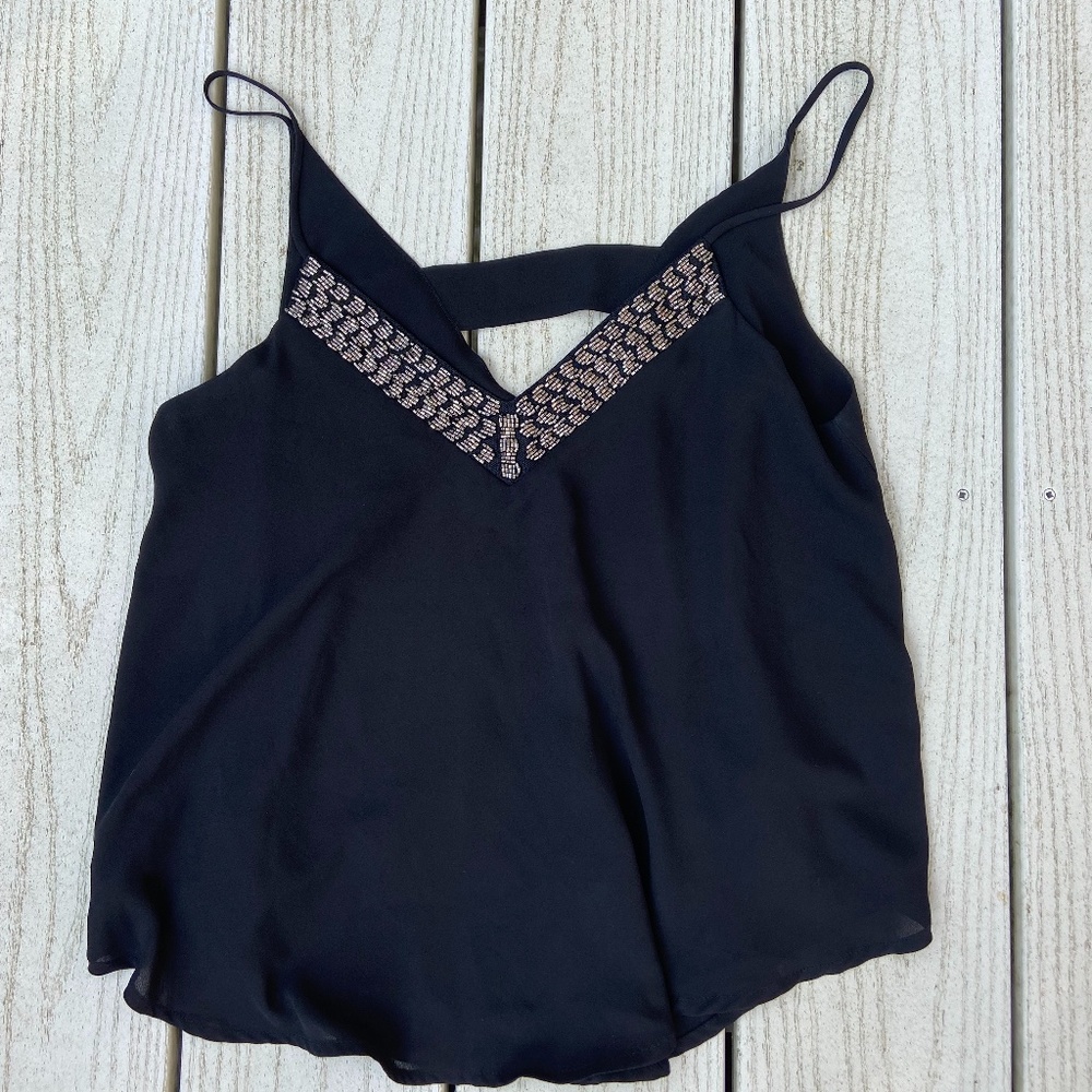 ASTR Black Formal Beaded Top, Size Small